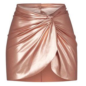 SKIMS - Metallic Swim Sarong Mini Skirt - Rose Gold Champagne - XS - NWT